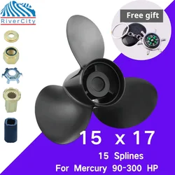 Boat Propeller 15x17 For Mercury 90hp 100hp 115hp 125hp Outboard Screw Boat Motor Aluminum Propeller 3 Blade 15 Spline