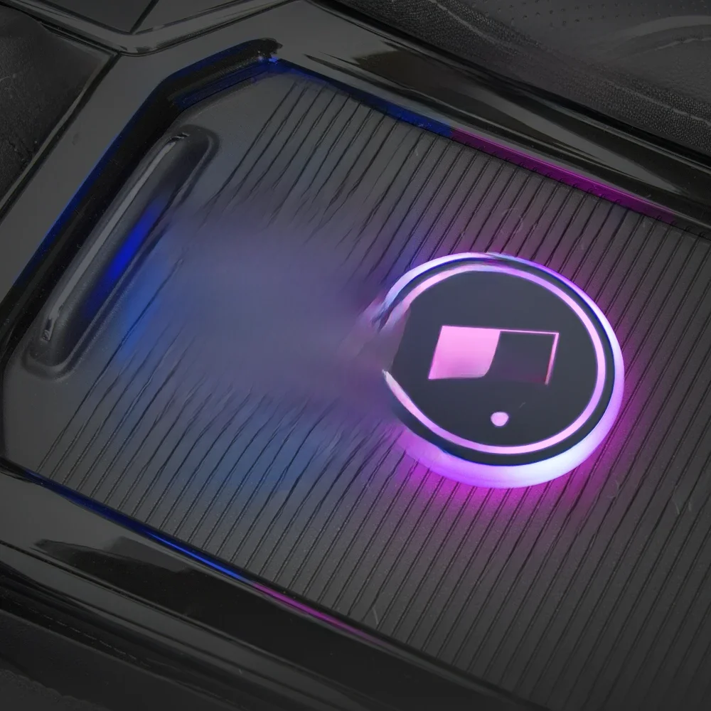 Dla Toyota GR Sport Logo Corolla Hilux Yaris Verso C-HR Camry Emblemat Led Samochodowa mata pod kubek na wodę Uchwyt na napoje Auto Wnętrze Dekoracyjne — 2