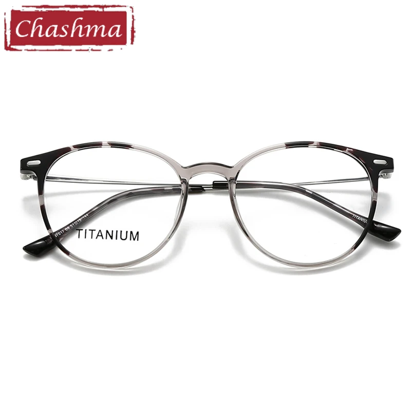 

Chashma Prescription Glasses Women Round TR90 Titanium Temples Spectacles for Recipe Eyewear Anti Blue Myopia Eyeglasses Frames