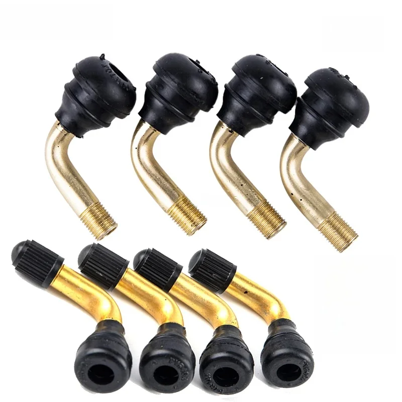 Valve d'angle en caoutchouc à 90 degrés pour pneus sans chambre à air, 4 pièces/ensemble, mamelon pour roue à disque sans chambre à air (pvr40/pvr50/pvr60/pvr70)