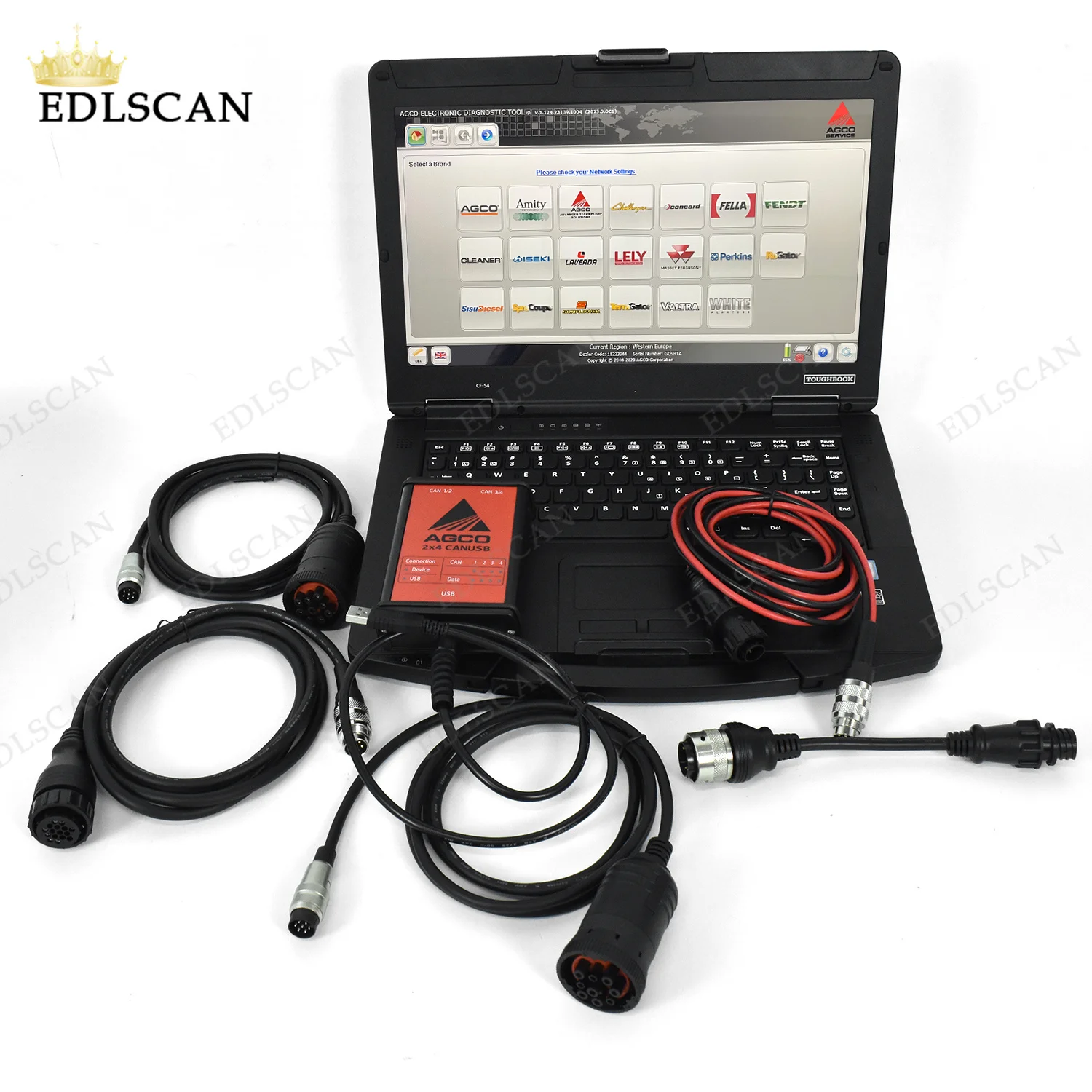 

Agricultural Scanner Tool For AGCO CANUSB Massey Ferguson Fendt Tractor Tool KIT EDT Electronic Diagnostic with CF54 laptop