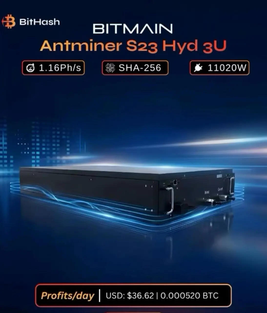 

P. BEST SELLER BUY 3 GET 2 FREE New Antminer Asic Miner S23 Hyd 3U Bitcoin 1160Th 11020W 9.5j/Th Bitcoin Crypto