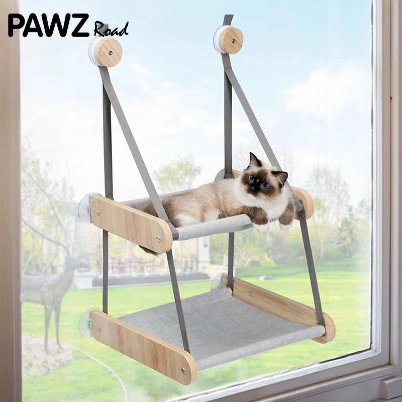 

Luxury Cat Window Hammock for Indoor Large Double-Layer Perch Beds for Kitten Durable Study Easy to Assemble hamaca gato ventana