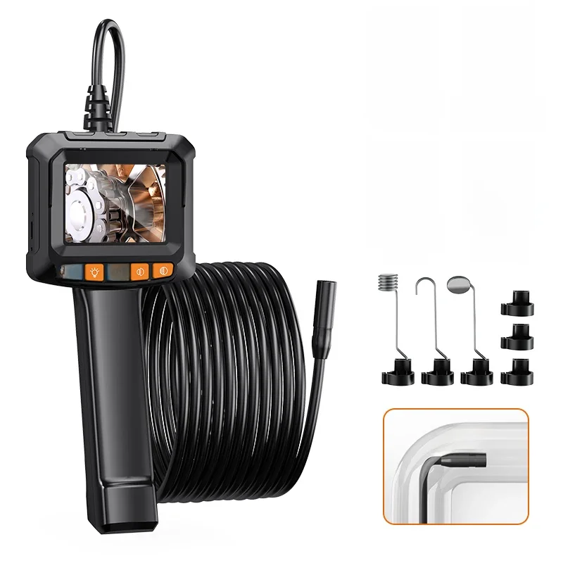 Single & Dual Industrial Endoscope Camera 4.3'' Digital Handheld Car Inspection Borescope IP67 Waterproof HD1080P 8mm Pipe Sewer