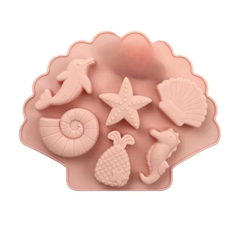 Pod morzem silikonowa forma na czekoladki Ocean Marine Animal delfin ogon syreny mydło Mold ciasto dekorowanie narzędzia Cupcake Topper — zdjęcie 2