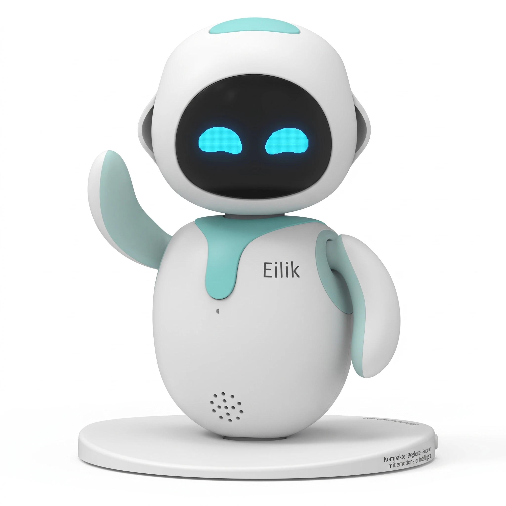 Eilik, robot interattivo da scrivania, interazione emotiva, sensore tattile, mini-giochi integrati, timer Pomodoro, interazione multi-robot, utilizzo offline, colore blu.
