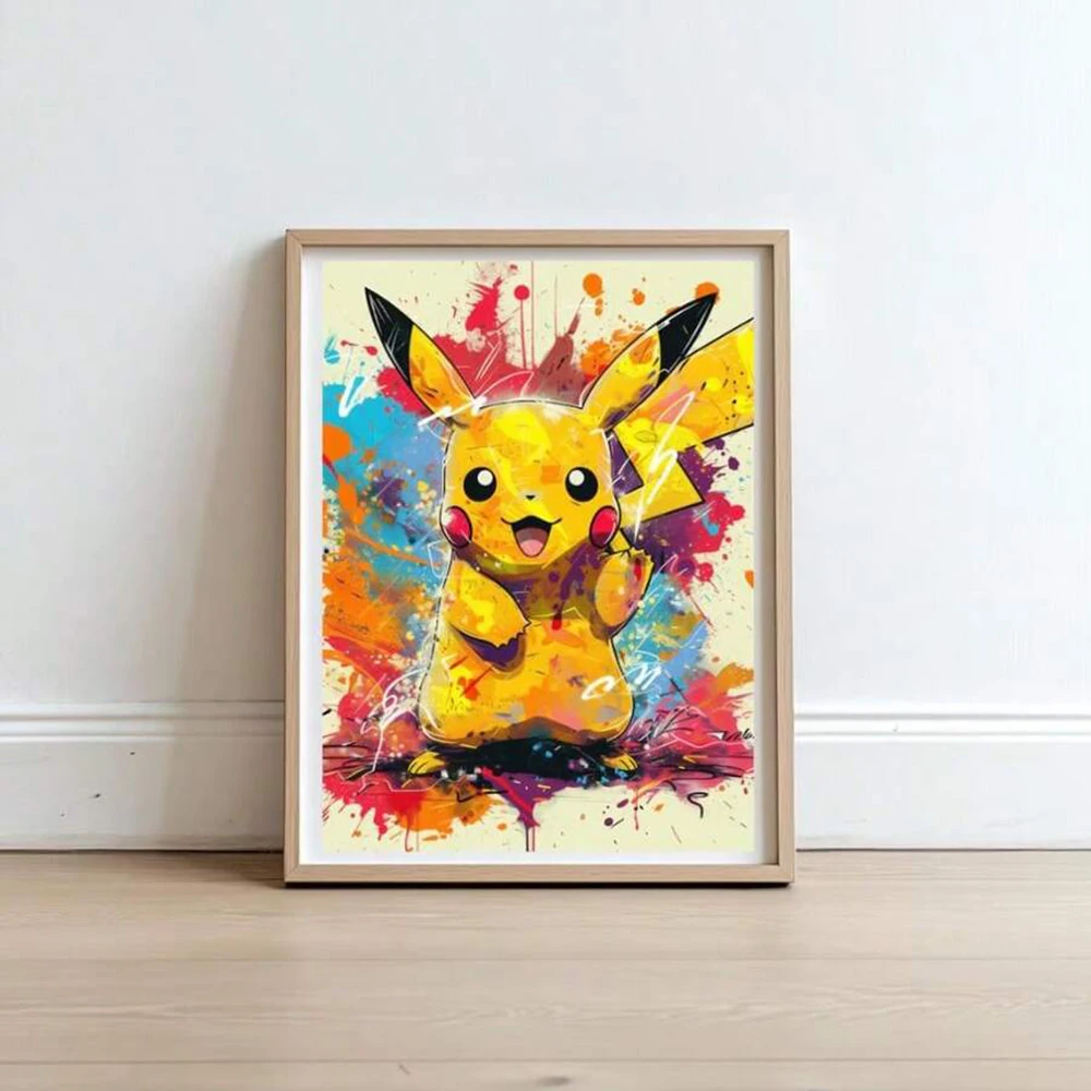 Anime Pokemon Pikachu Charmander Bulbasaur Squirtle Poster HD Canvas Schilderij Thuis Woonkamer Schilderen Wall Art Kindercadeau