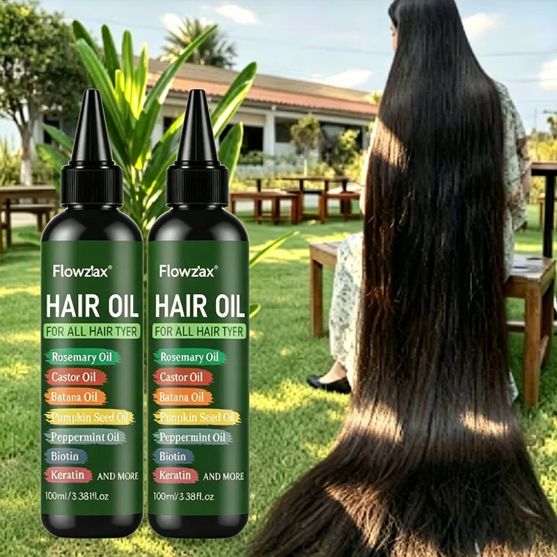 2PCS 7-in-1 Hair Care Essential Oil, 100ml, Containing Rosemary Oil, Castor Oil, Banana Oil, Pumpkin Seed Oil, Peppermint Oil, Biotin, Keratin, Moisturizing From Root To Tip, Perfect Valentine's Day And Mother's Day Gift For Both Men And Women