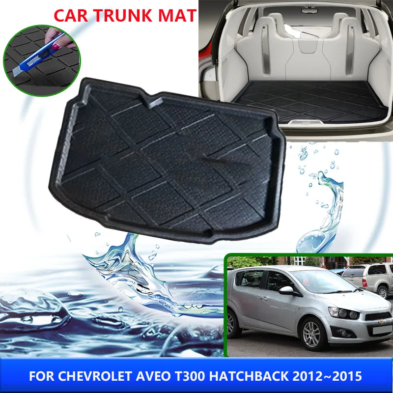 

Car Trunk Mat For Chevrolet Aveo T300 Sonic Holden Barina 2012~2015 High Temperature Resistant Storage Carpet Pads Accessories