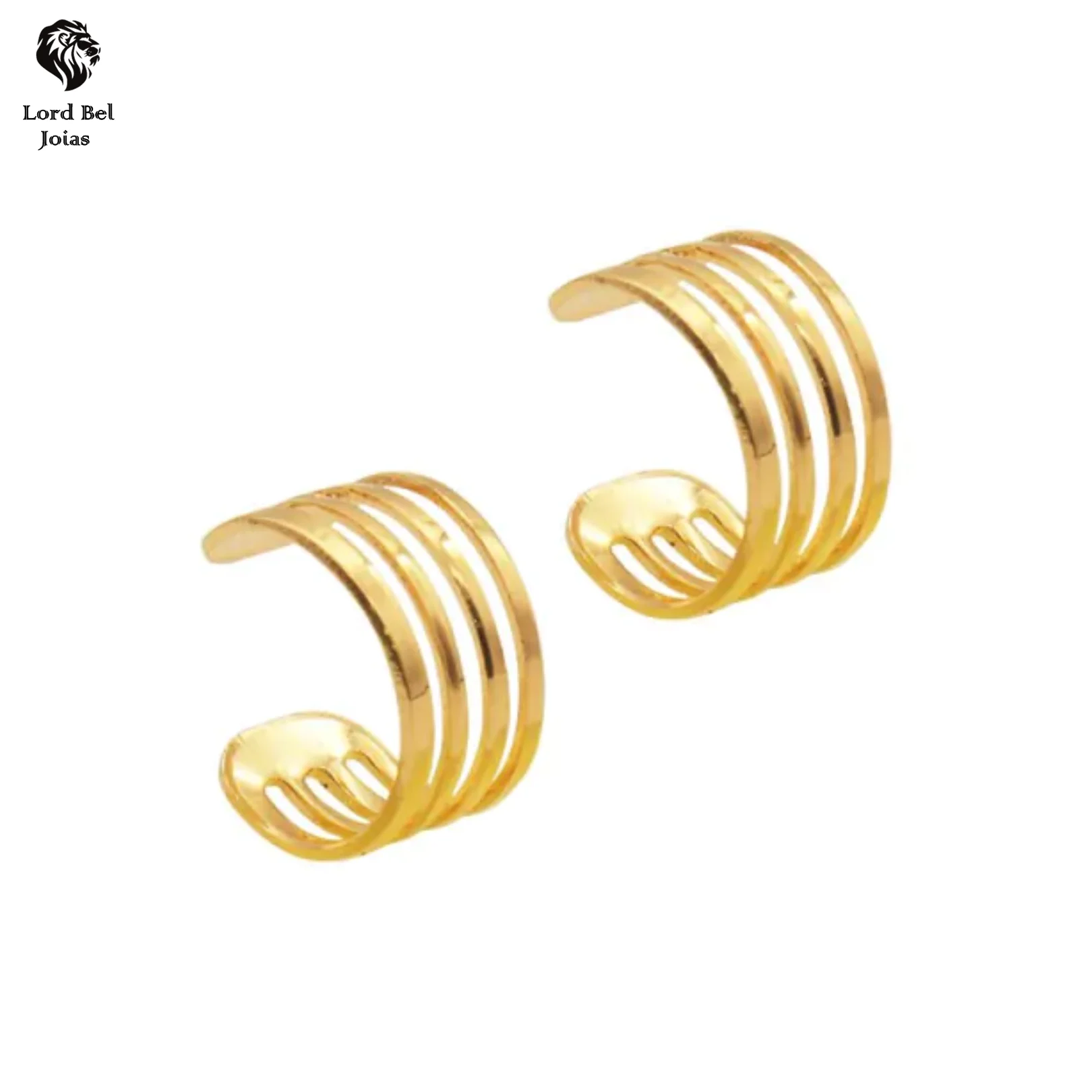 Piercing Fake 3 Strips 18K Gold plated with 20 thousandths Sreadable Guarantee (For Conch or Helix) Pressure. Lord Bel Jewelry