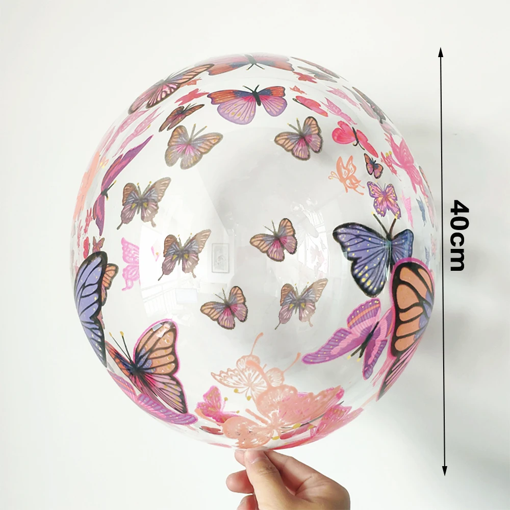 6pcs 20” Butterfly Printed BOBO Balloon clear Balloon Baby Shower Wedding Anniversary decor kids girls Birthday Party Decoration