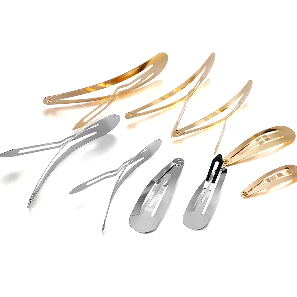 20 sztuk 4/5/6/7/8cm srebrny złoty kolor Tone Snap spinki do włosów Craft Bow nakrycia głowy dekoracje dla majsterkowiczów tworzenia biżuterii akcesoria do włosów — zdjęcie 2