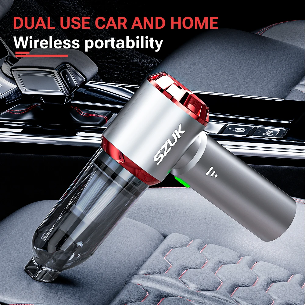 SZUK 985000PA Mini Car Vacuum Cleaner Wireless  Handheld Portable Powerful Cleaning Machine Vacuum Cleaner for Car and Home