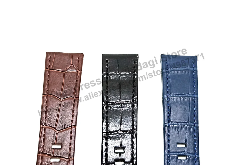 22mm Black Blue Brown Genuine Leather Replacement Watch Band Strap Comp. Mont Blanc Timewalker