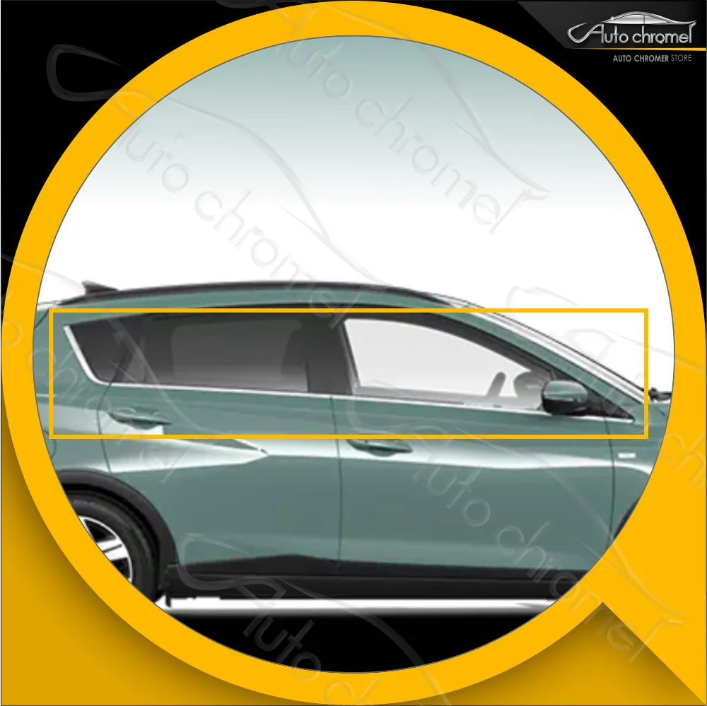 For Hyundai Bayon 2021- Door Glass Trim 8 Pieces, Aftermarket Product,Car Accessories, Tunning, Upgrade Executive, Creative TGDI