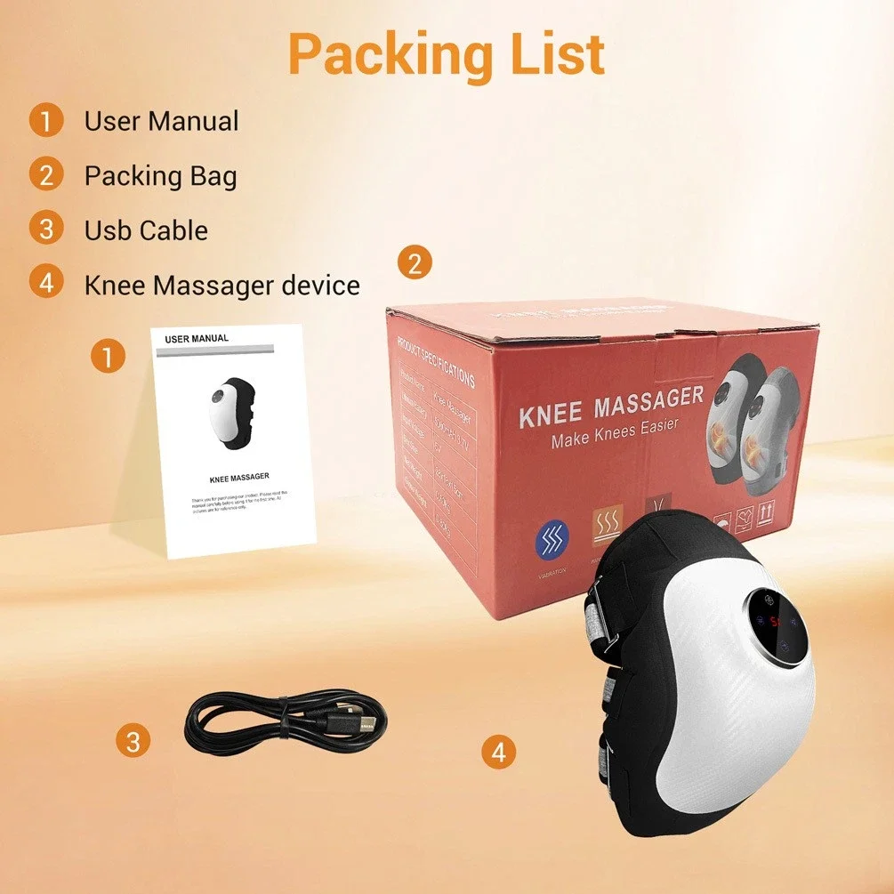 

ZJZK Knee Support Pad Vibration Heat Red Light Therapy Massager Cordless Physiotherapy for Joint Pain & Shoulder Relief Home Use