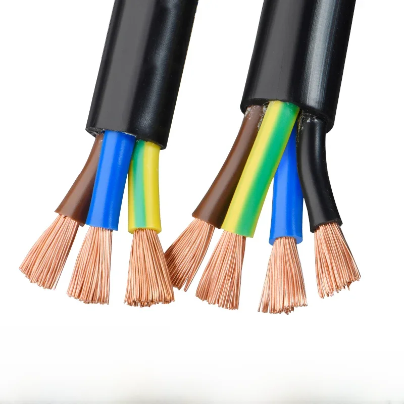 RVV-Câble d'alimentation en fil de cuivre, gaine en PVC, petit, haut, 2 conducteurs, 3 conducteurs, 4 conducteurs, 5 conducteurs, 18/24 /22 /20 /17 /15 /13 /11 / 9 /7AWG fil électrique d'alimentation,