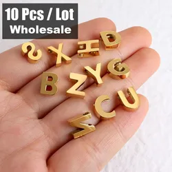 10PCS Stainless Steel Initial Heart Charm for Jewelry Silver Plated Letter Name Pendant for Women Wholesale Alphabet A-Z Jewelry