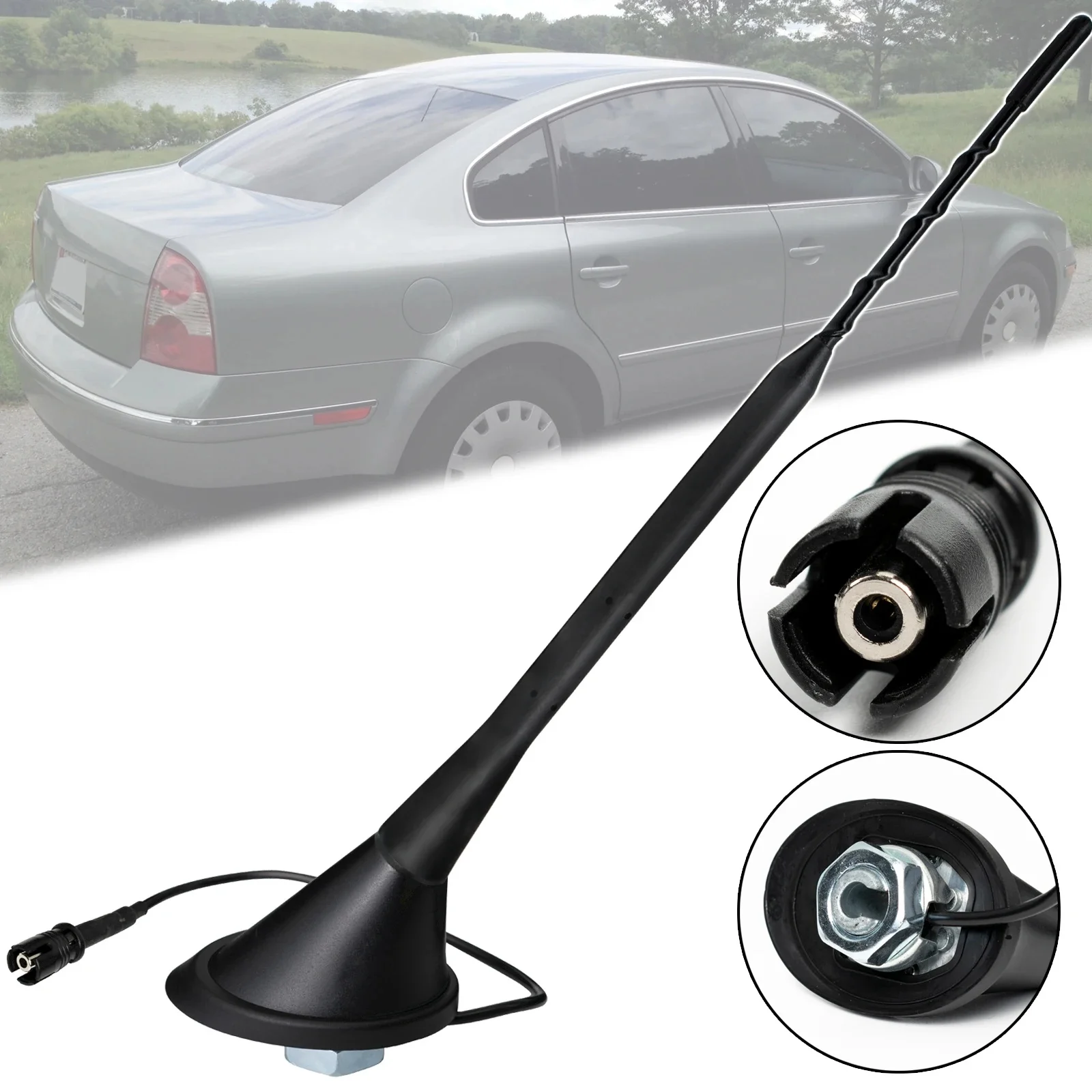 9 cali na dach samochodowy antena radiowa podstawy anteny maszt pręt bicz dla Mazda 3 5 6 VW Golf Mk3 Mk4 Mk5 Polo 6n2 9n Passat B5 New Beetle — zdjęcie 2