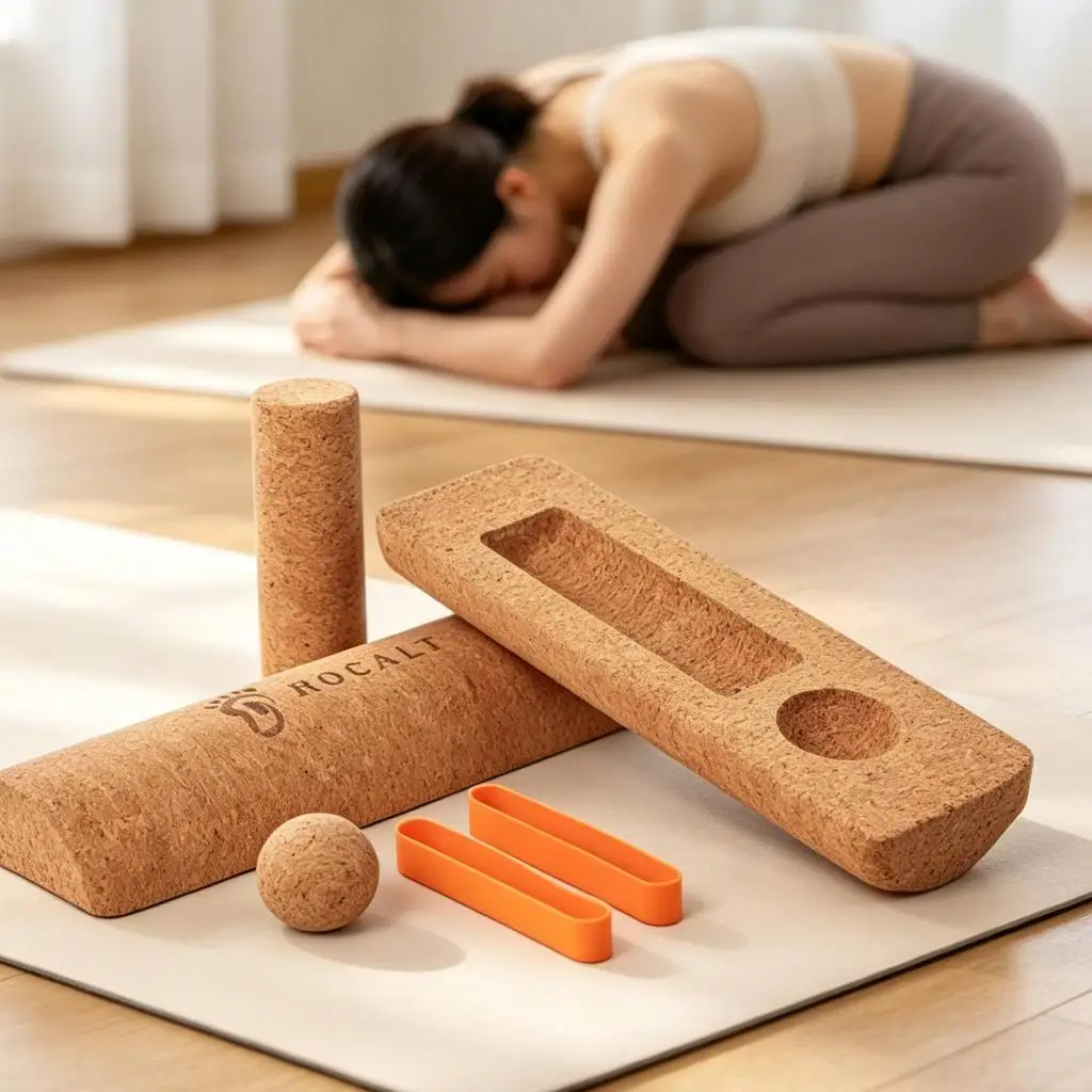 Yoga Roller Massage Stick Solid Cork Column Cylindrical for Muscle Relaxation Leg Thinning Exercise Home Gym Stretching Exercise