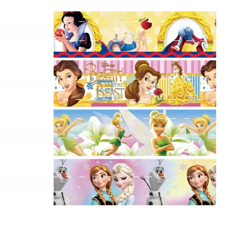 Ruban gros-grain imprimé Disney Princess pour nœuds, fournitures d'artisanat bricolage, matériaux de décoration faits à la main, 10 mètres, 25mm