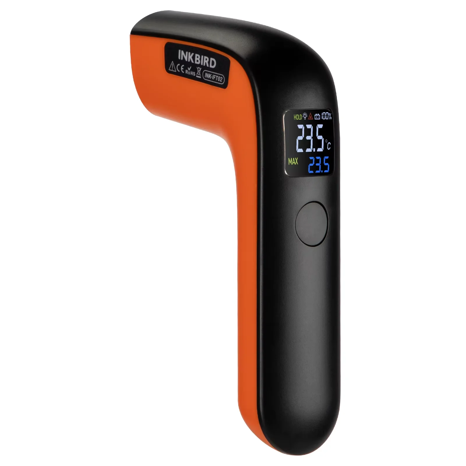 Termômetro Infravermelho a Laser Sem Contato INKBIRD INK-IFT02 12:1 D:S Recarregável com Suporte para Medição de Distância de 36cm