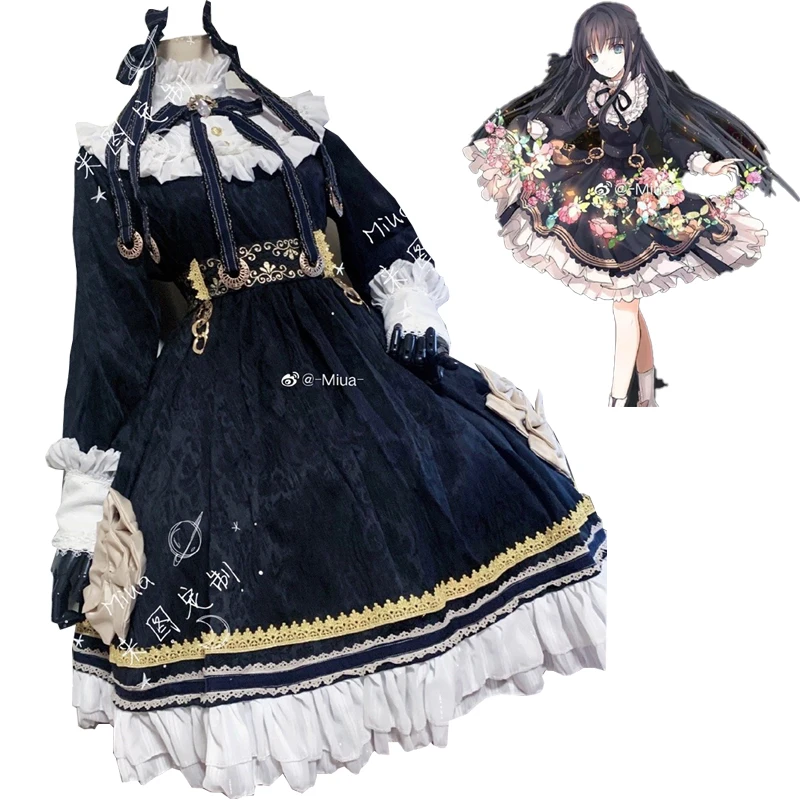 Op Maat Gemaakte Arcaea Ernstige Lady Cosplay Kostuum Zwarte Lolita Jurk Uniform Vrouwen Anime Outfits Halloween Pakken Kleermaker Kleding