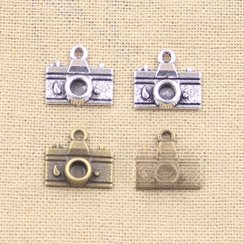 15szt Charms aparat 15x14mm Antique Making wisiorek fit,Vintage tybetański brąz kolor srebrny, ręcznie robiona biżuteria DIY — zdjęcie 2
