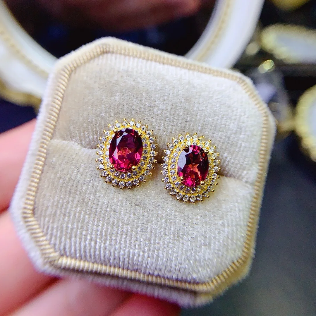 KJJEAXCMY غرامة مجوهرات 925 فضة أقحم المغنيسيوم الطبيعي الألومنيوم العقيق 6x8 مللي متر فتاة الأقراط الفاخرة لإرسال Girlfrieng #6