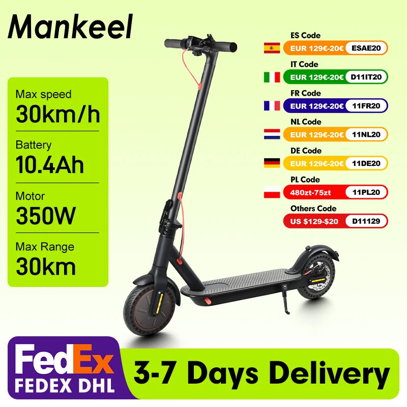 Mankeel MK083 سكوتر كهربائي مزدوج امتصاص الصدمات 36 فولت 10.4AH المدى 25-30 كجم التطبيق الذكي طوي E سكوتر 8.5 بوصة ماكس 30 كم/ساعة #1