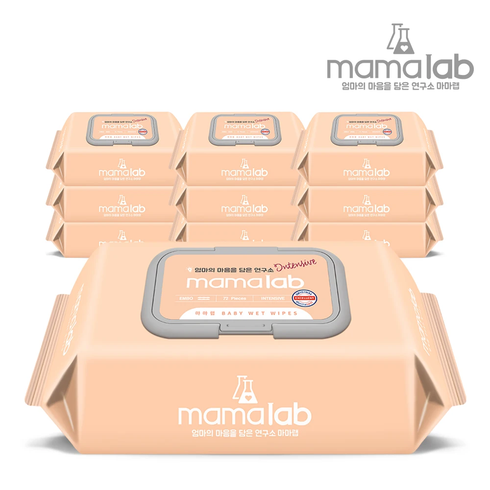 مناديل أطفال قادرة على التفاف ، شدة لف ماما ، 72 عبوة ، 10 عبوات