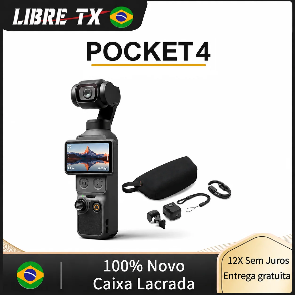 Osmo Pocket 4 Câmera de Ação, Estabilizador Portátil de Bolso, Ideal para Vlogs de Viagem Envio Grátis do Brasil