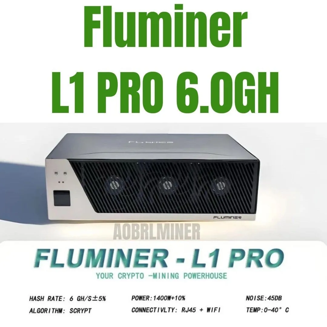 

HOT SALES BUY 2 GET 1 FREE Fluminer L1 pro 6.0Gh/s DOGE LTC BEL Coin Miner 1400W 110-240V