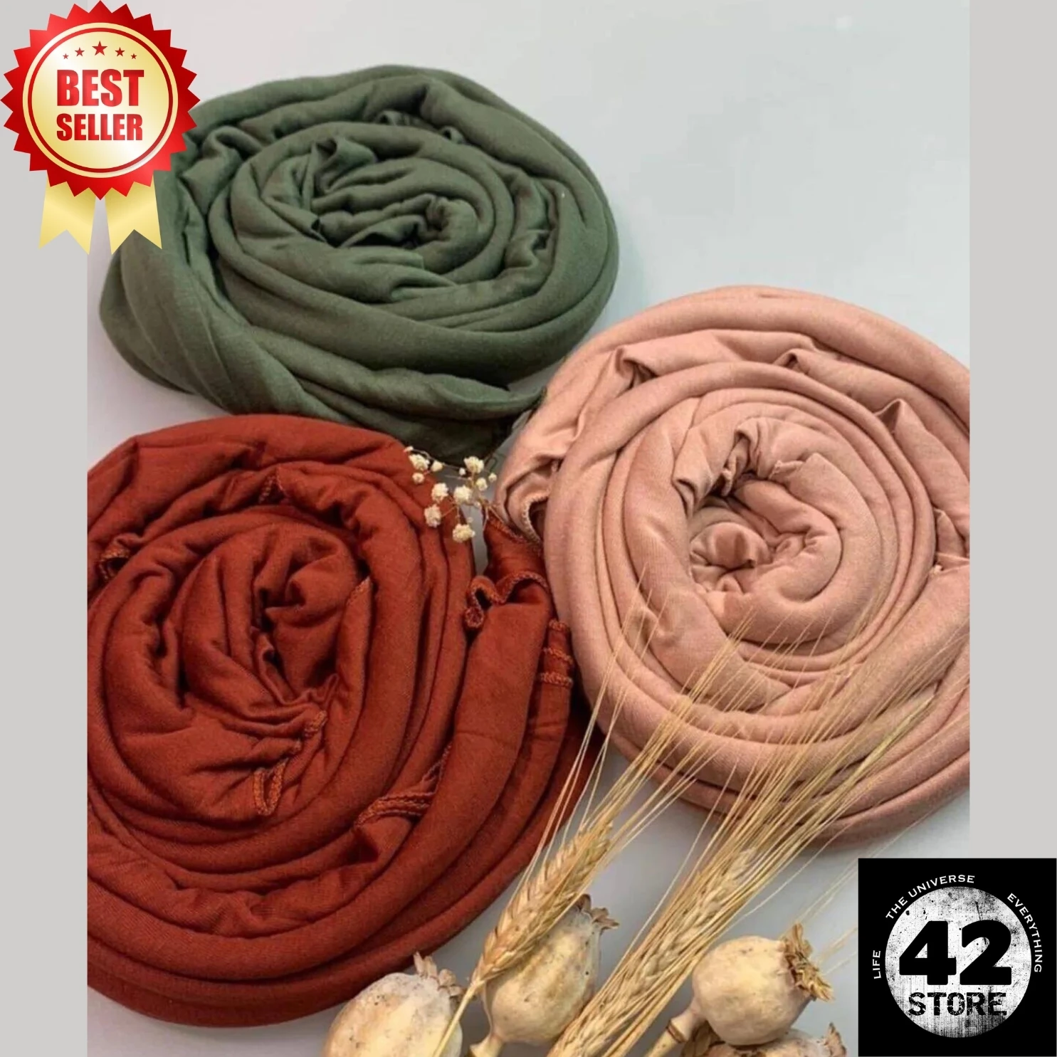 

Hijab Combed Cotton 3 Color Shawl Set