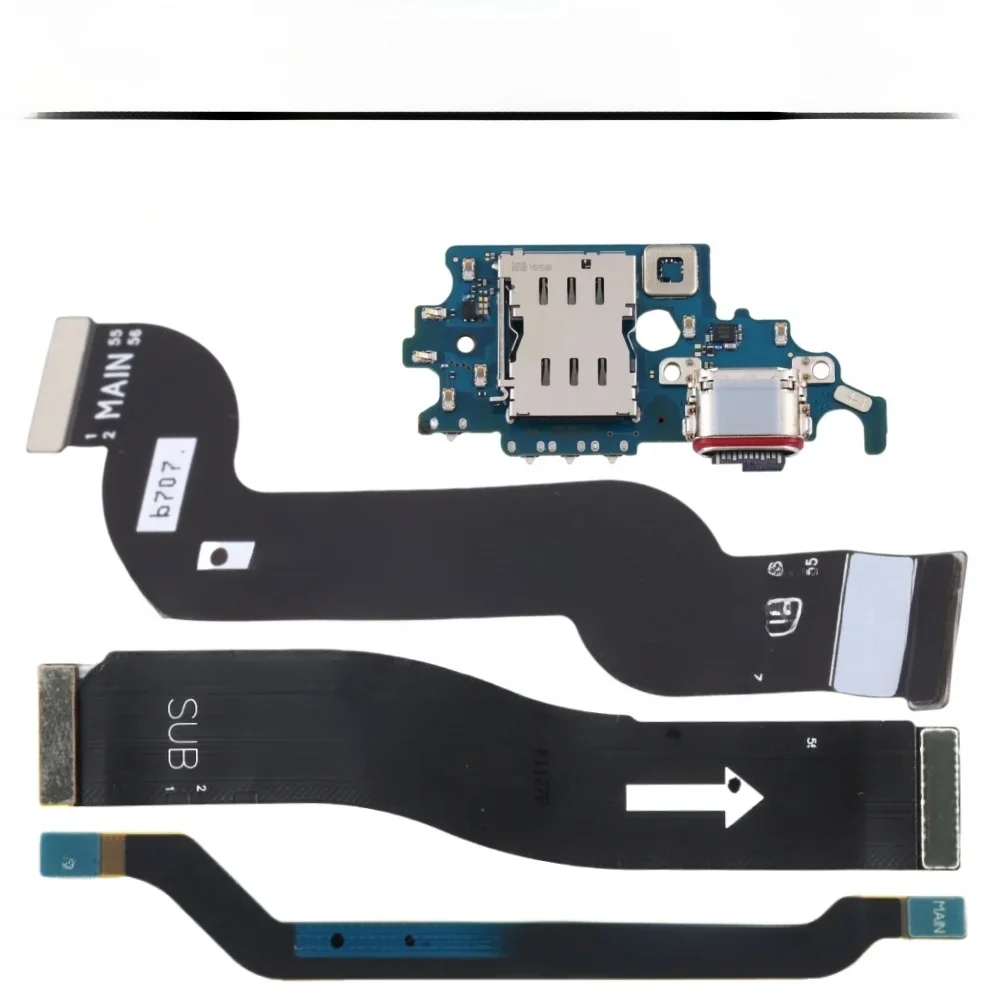Port USB do ładowania, złącze dock, płyta ładująca, sygnał, LCD, płyta główna, taśma flex do Samsung Galaxy S21 5G G991B G991U — zdjęcie produktu 7