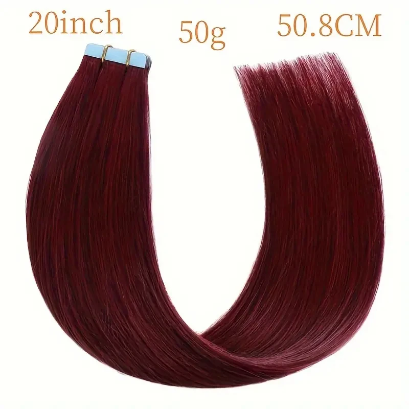 Extensões retas do cabelo do Alimice-99J, cabelo InHuman, fita invisível em extensões do cabelo, 50g