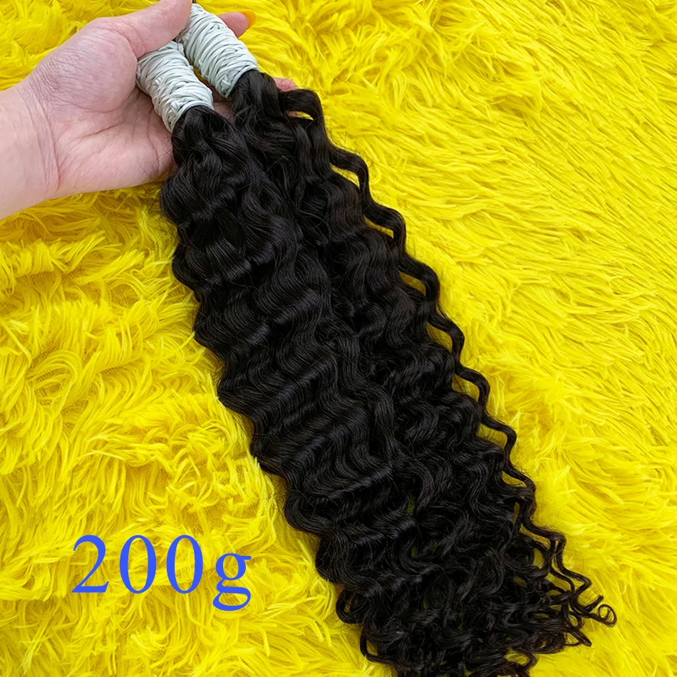 Real Human Hair Braidings Hair Curly Bundles 100% Human Hair Virgin Natural Black Extensions Hair Bundles for Braiding