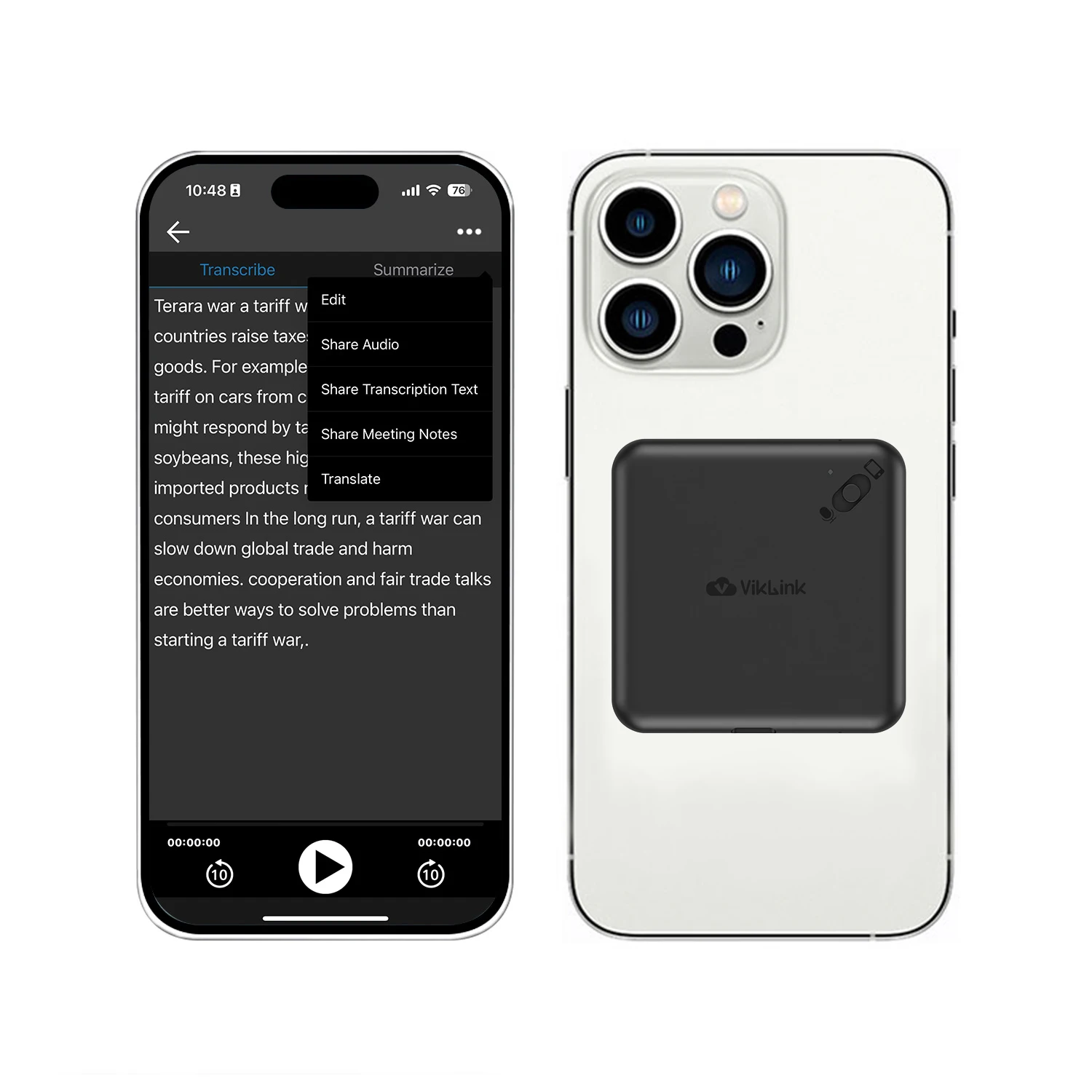 

Smart Magnetic Recorder with AI Noise Reduction and iPhone Call Recording Support