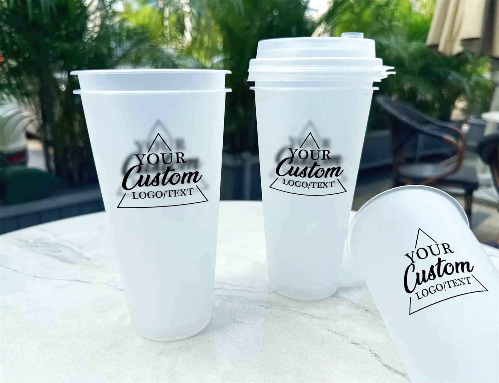 

10/50 Custom Business Logo Cups/Wedding Design Cups/Bridesmaids Party Frosted Cups/Groomsmen Gifts Frost Flex Cup/Beach Bach Sum