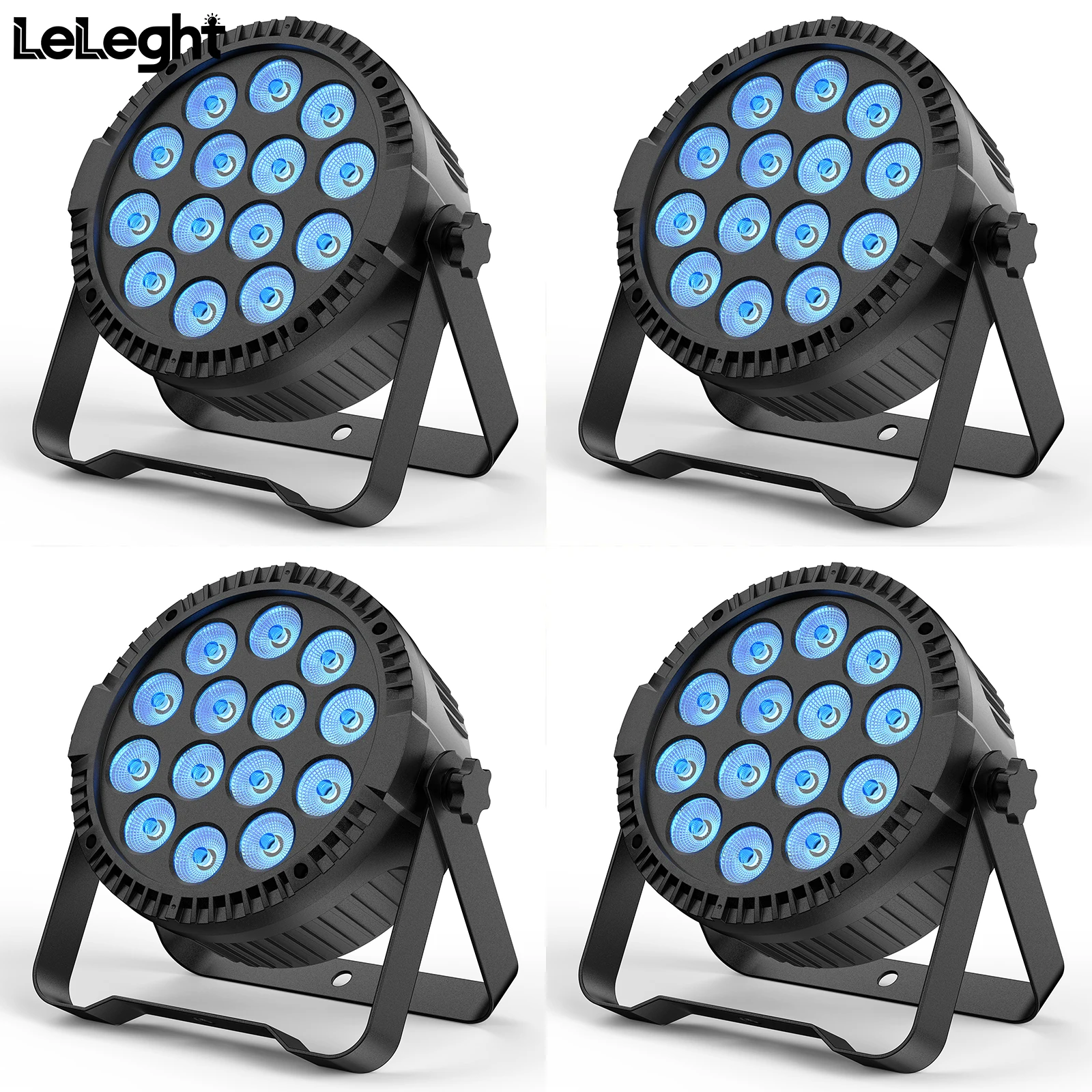 leleght 4Pcs 14 RGBW LED Effect Stage Light Party Light Voice Control Automatic Mode DMX512 with 4/8CH for Bar KTV Party Banqu