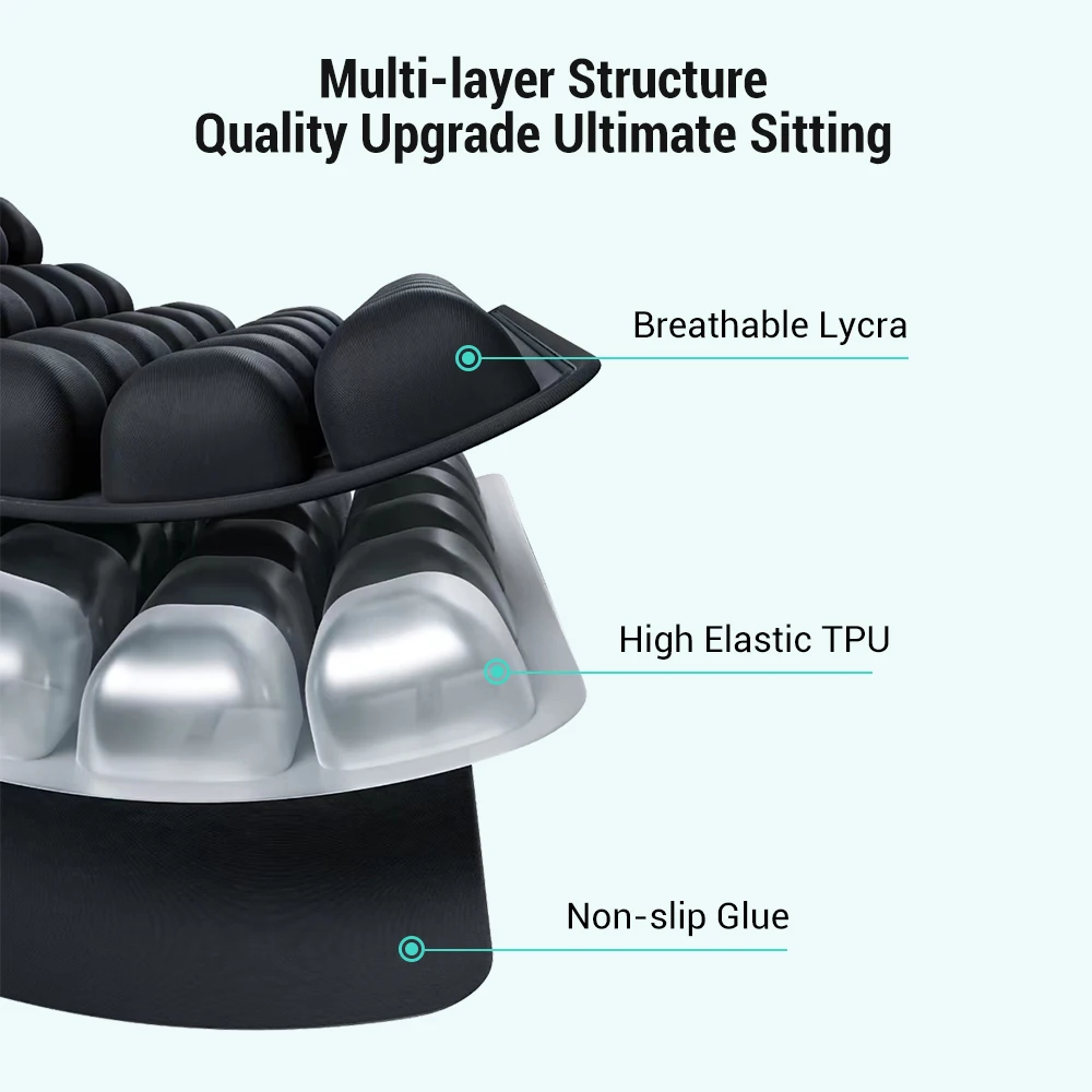 1pc 3D Ergonomic Chair Cushion For Long Sitting, Office Chair Car Seat Cushion, Adjustable Inflatable Cushion