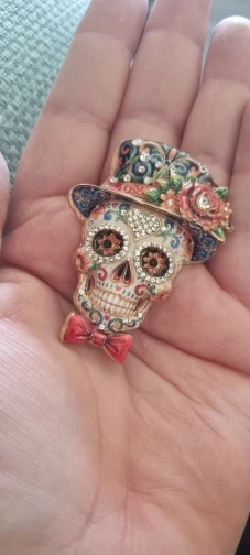 Halloween Sugar Skull Enamel Brooch Gothic Pumpkin Skeleton Cat Lapel Pin Party Costume Backpack Clothes Decor BadgeJewelry Gift photo review