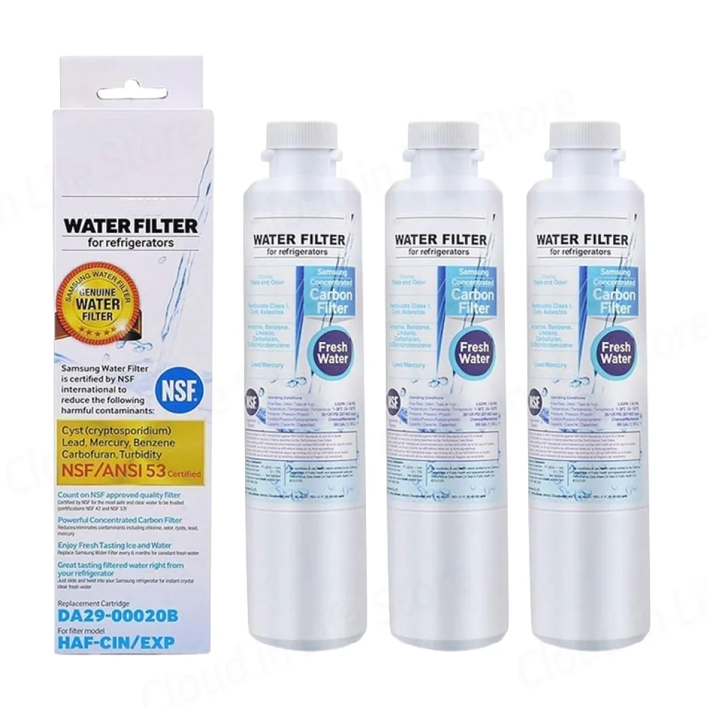 3 Pack DA29-00020B Refrigerator Water Filter Replacement HAF-CIN/EXP for Samsung French Fridge DA29-00020A 46-9101 RF4267HARS