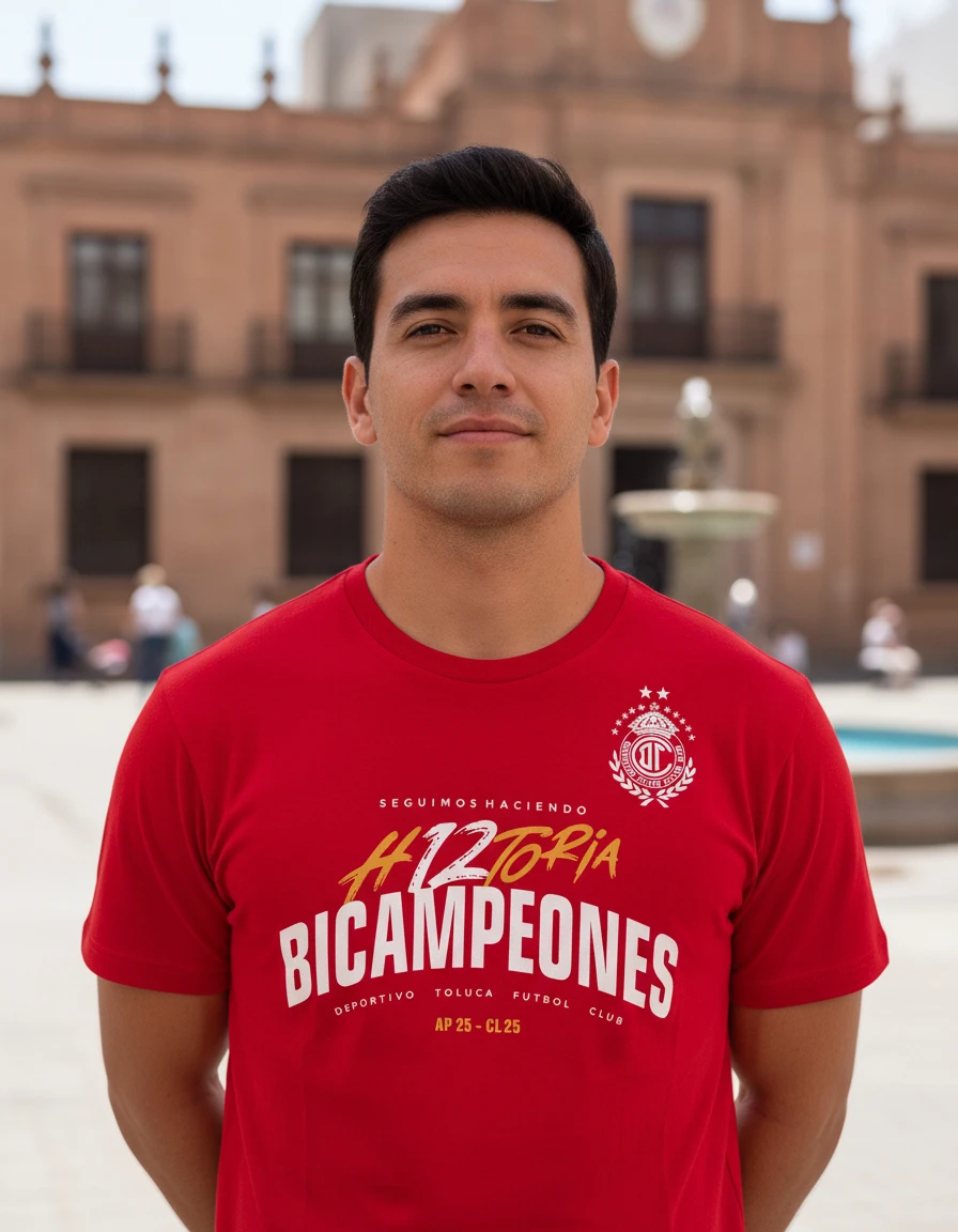 Playera Toluca Bicampeon H12toria Diablos 2025 Campeon Claus