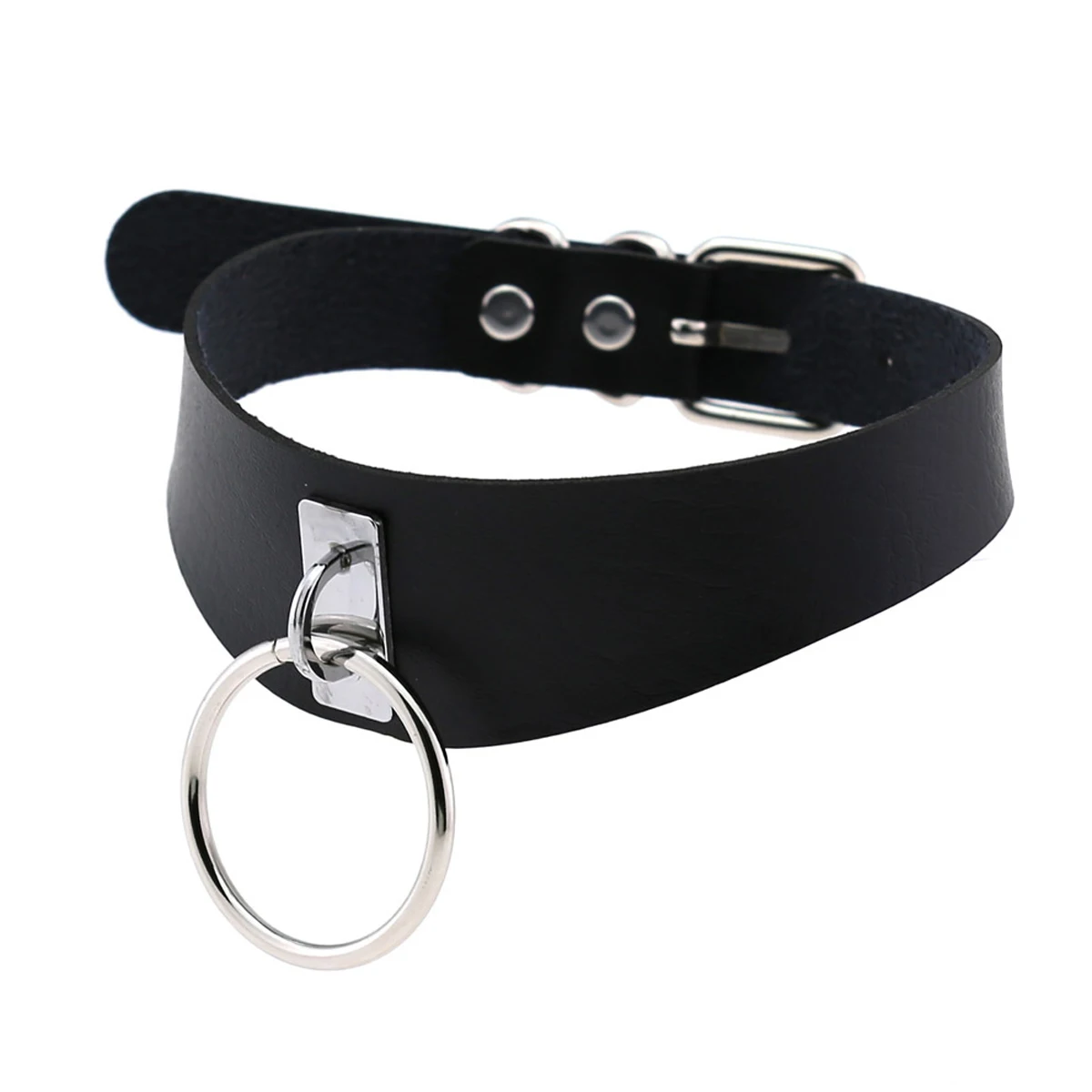 

Gothic Choker O-Ring Faux Leather Collar Eco-Friendly Packing