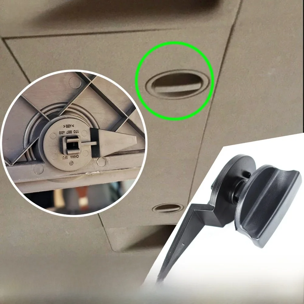 Réinitialisation de couvercle triangulaire en iode pour coffre de hayon, VW Tiguan 5N MK1, Touran 2003-2015, verrouillage de montage du bouton de rotation du compartiment