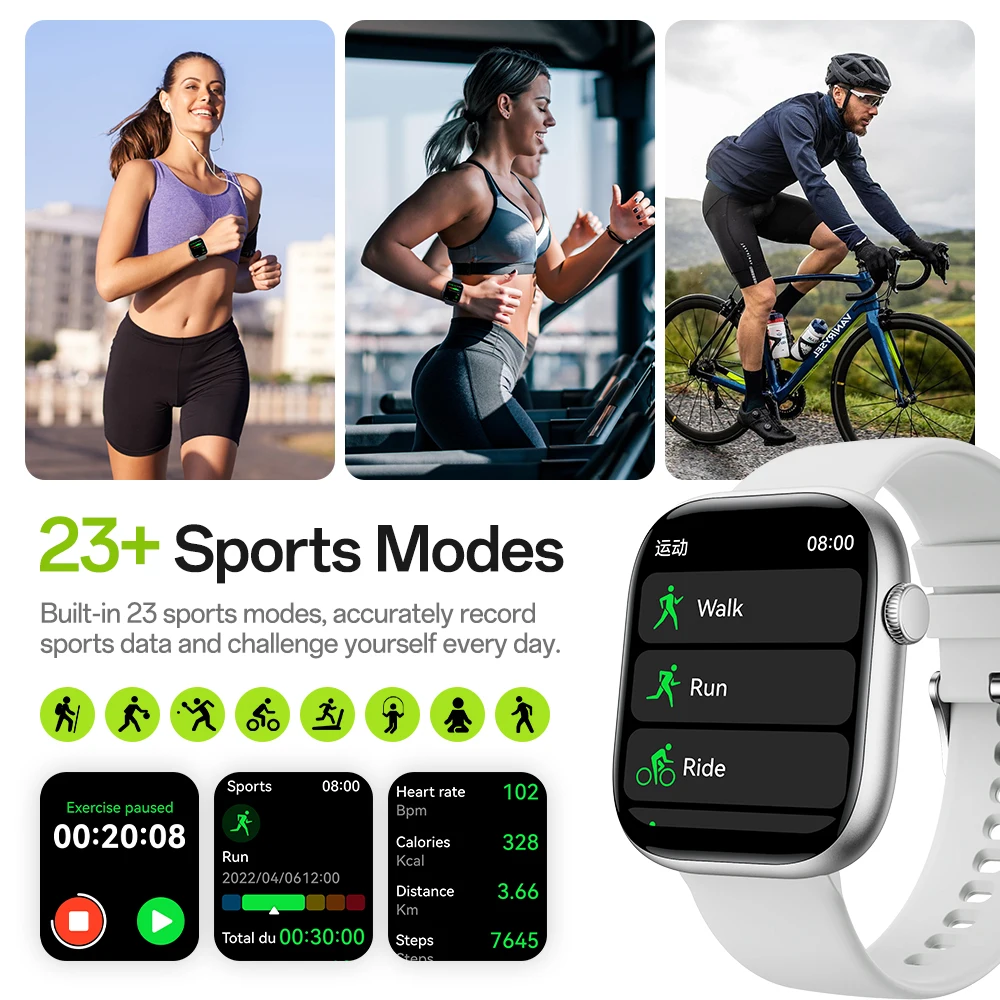 KHwatch S10 New Mens Watches Couple's Watches 1.83IPS Borderless Screen 9.1mm Ultra-thin 5.3BT WhatsApp Call IP68 Women Watches