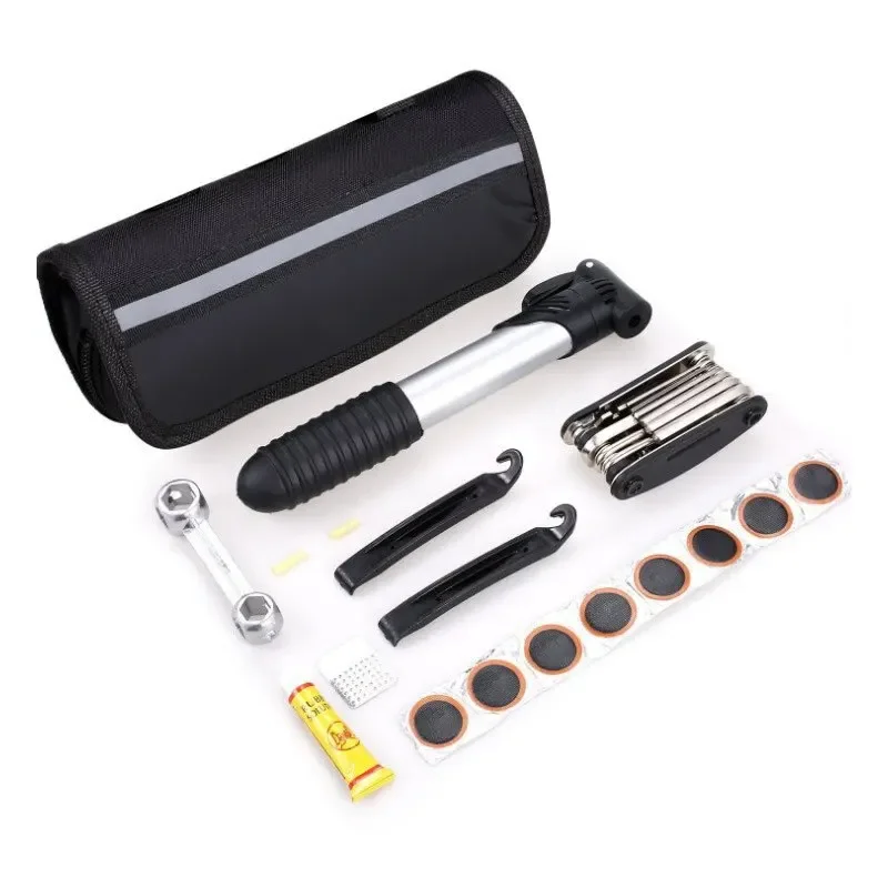 AliExpress Portable Bicycle Repair Tools Kit Pump Tire Patch Multi-functional Wrench Bike Multi Tool Set with Storage Bag Cycling Equipment
