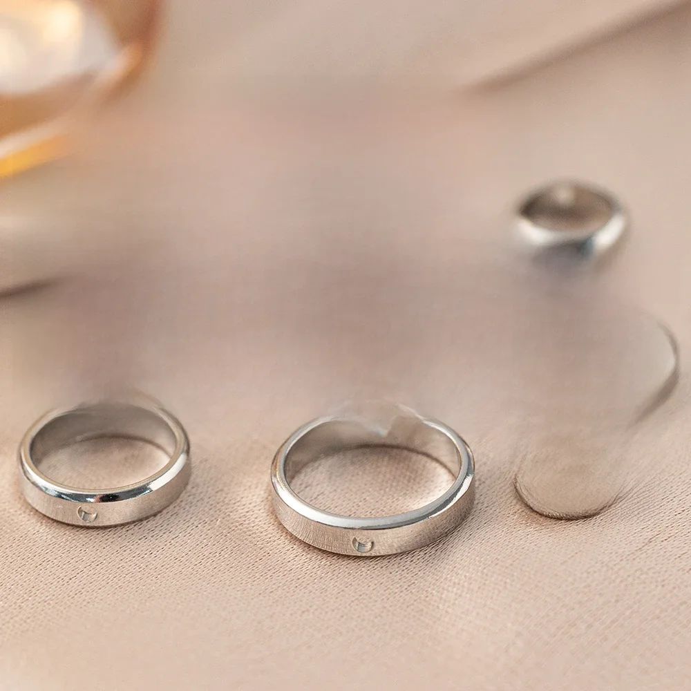 5 sztuk okrągła ramka ze stali nierdzewnej owinięty koralik pierścień Spacer złącze z podwójnym otworem dla DIY bransoletka naszyjnik tworzenia biżuterii Craft — zdjęcie 2