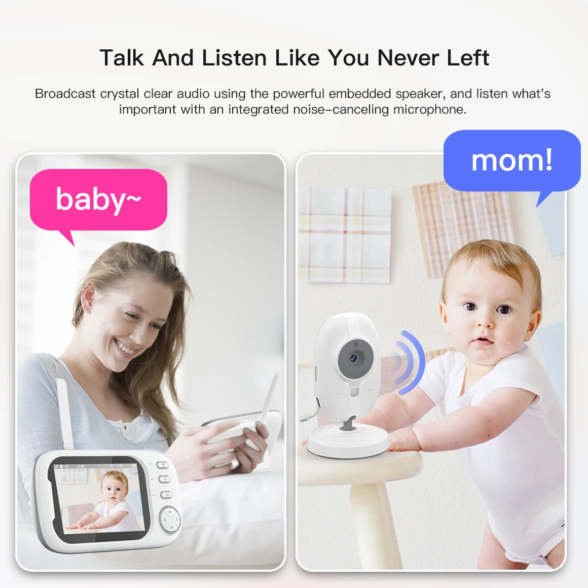 3.5 inch Video Baby Monitor with Camera Wireless Protection Smart Nanny Cam Temperature Electronic Babyphone Cry Babies Feeding